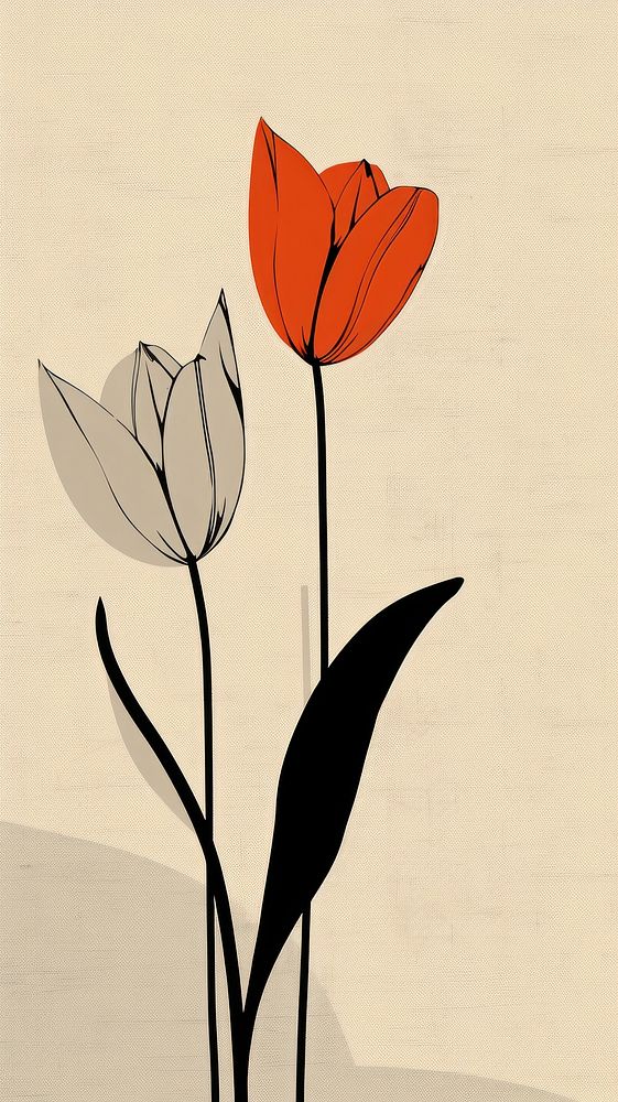 Wallpaper tulips abstract painting blossom balloon.
