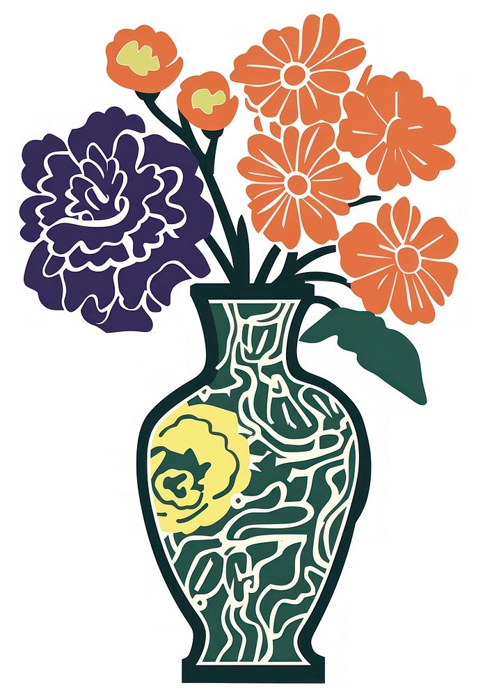 A vector graphic of vase of flower graphics dynamite weaponry.