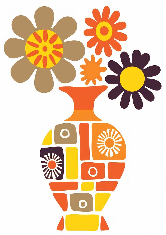 A vector graphic of vase of flower graphics asteraceae dynamite.