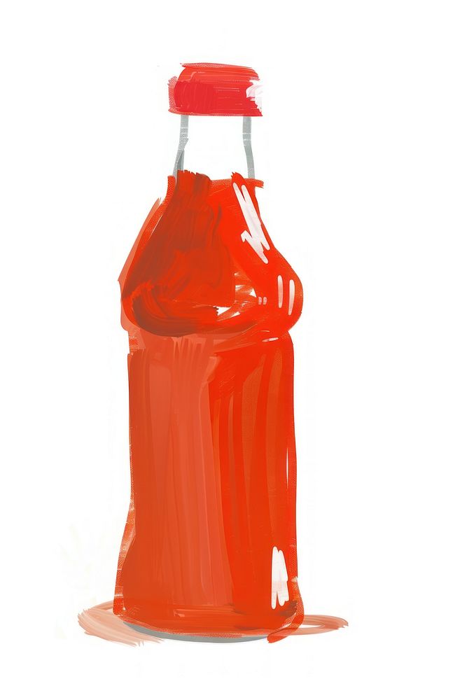 Illustration of bottle of hot sauce beverage ketchup drink.