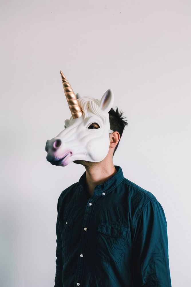 Man wear unicorn longmask portrait photo photography.