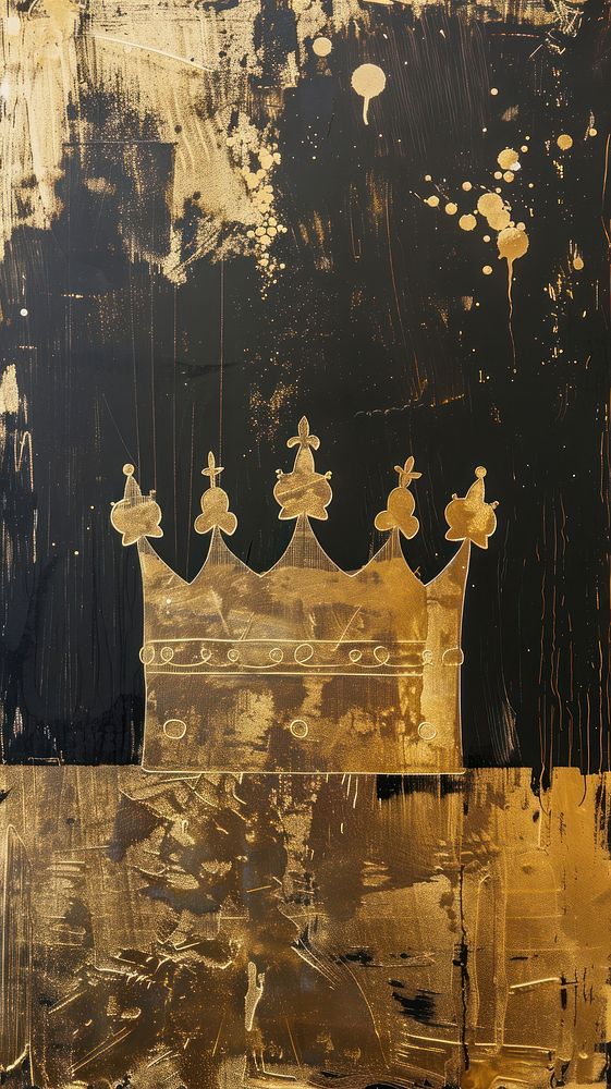 Silkscreen on paper of a crown accessories accessory painting.