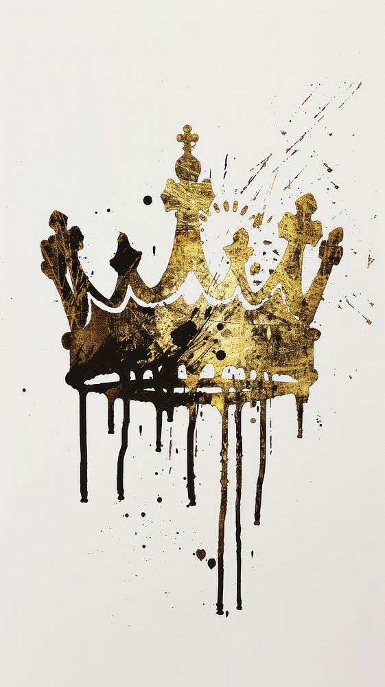 Silkscreen on paper of a crown accessories accessory jewelry.