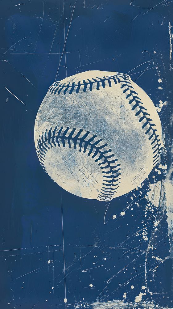 Silkscreen on paper of a baseball astronomy softball clothing.