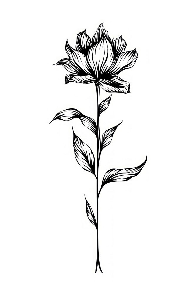 Surreal abstract flower logo art illustrated drawing.