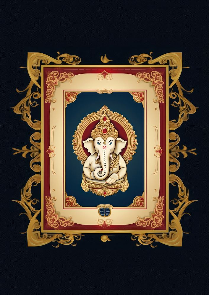A Lord Ganesha gold representation accessories.