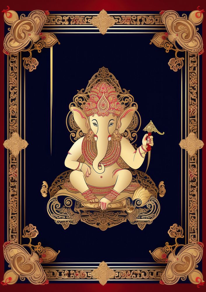 An Ganesha gold art representation.