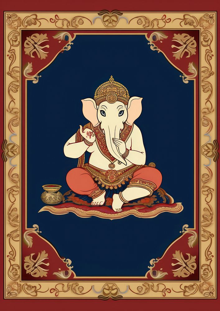 An Ganesha representation spirituality cross-legged.