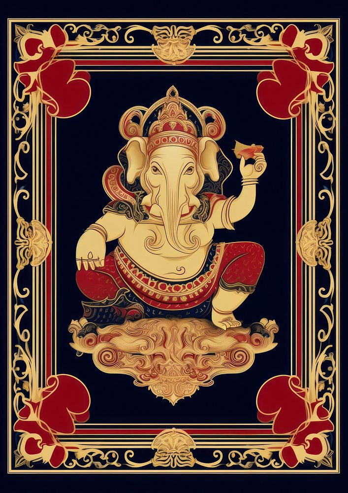 An Ganesha pattern gold art.
