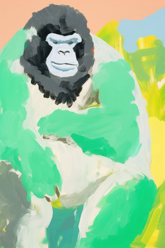 Gorilla painting art wildlife.
