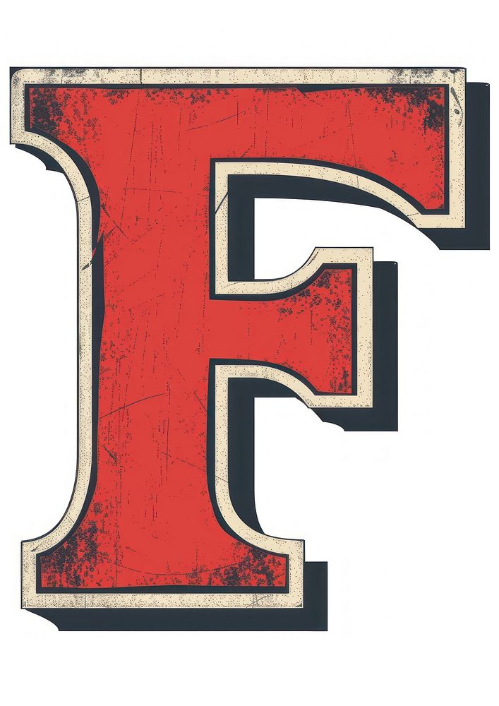 Varsity letter F text old architecture.