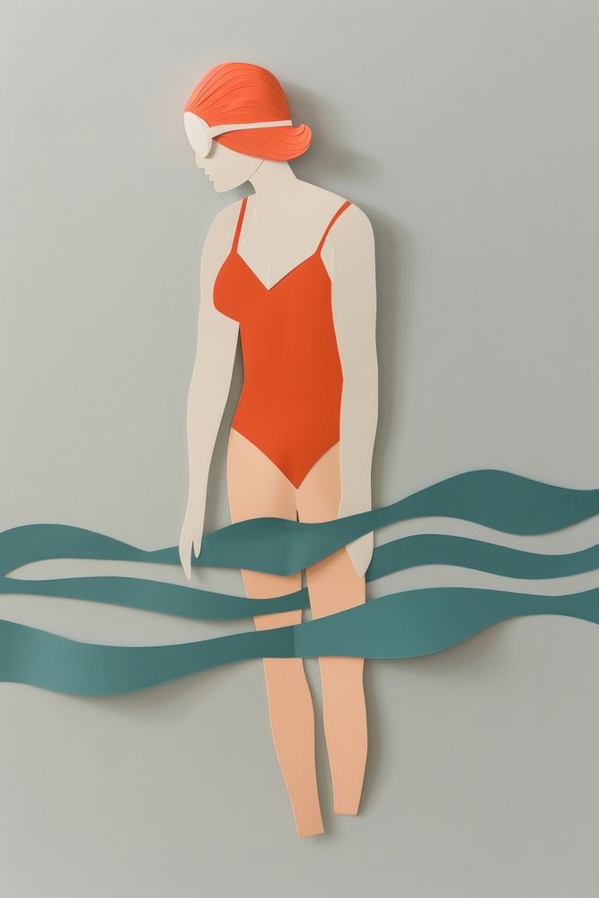 Woman wear swimming clothing swimwear apparel.