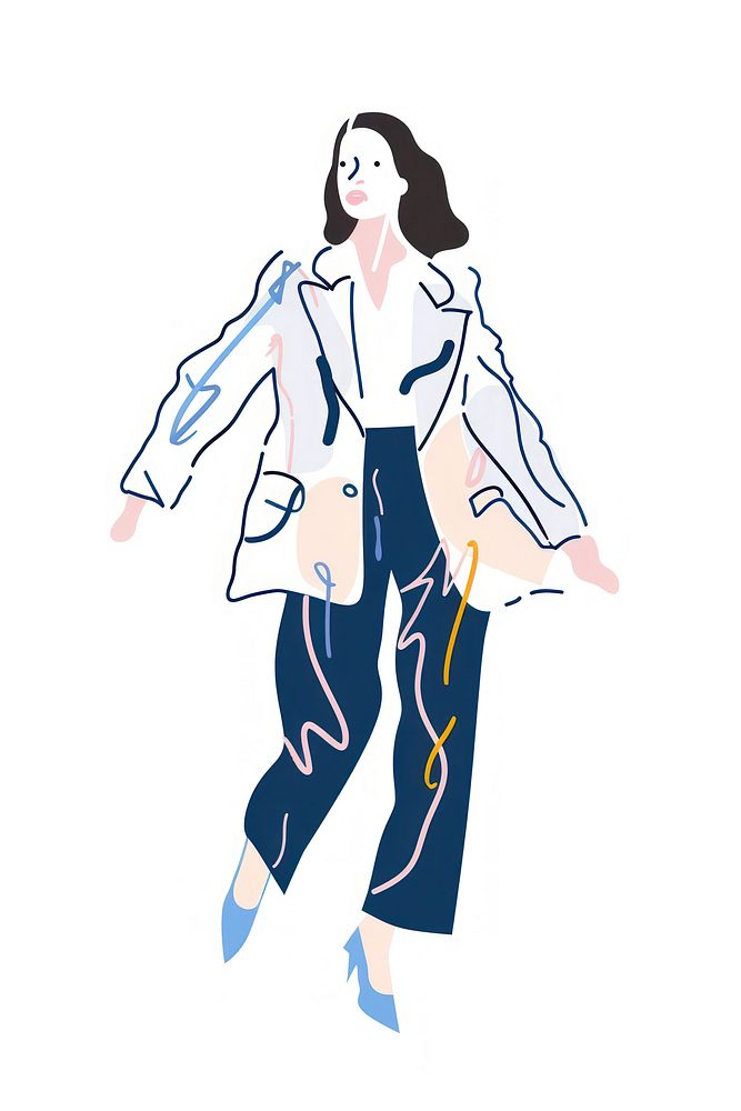 Business woman person illustrated clothing.