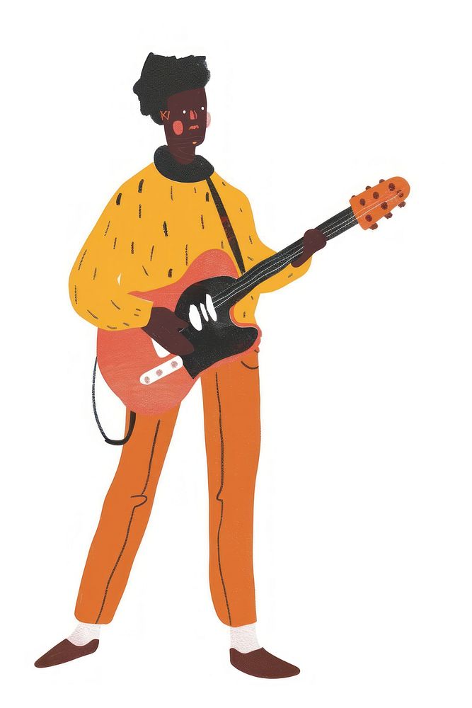 Black musician person guitar adult.