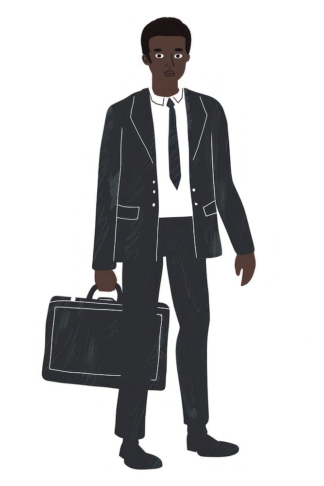 Black businessman in suit holding briefcase person accessories accessory.