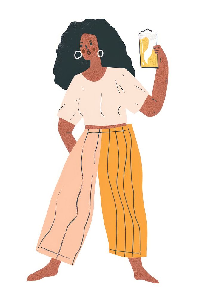 Black woman holding a beer person clothing beverage.