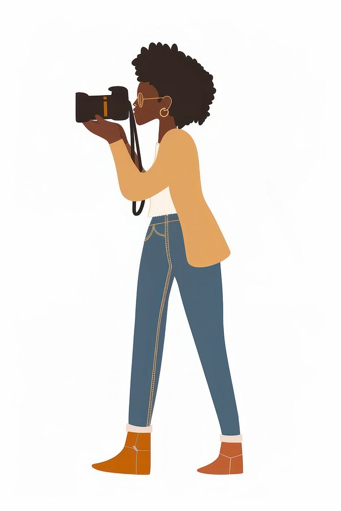 Black woman is photographer person photography electronics.