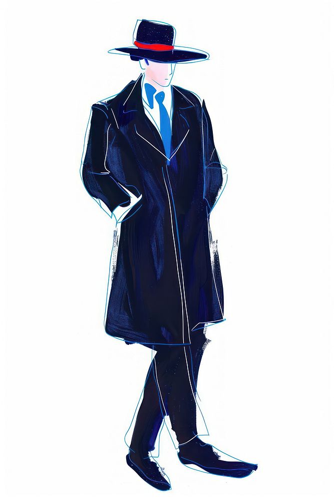 Detective person clothing overcoat.