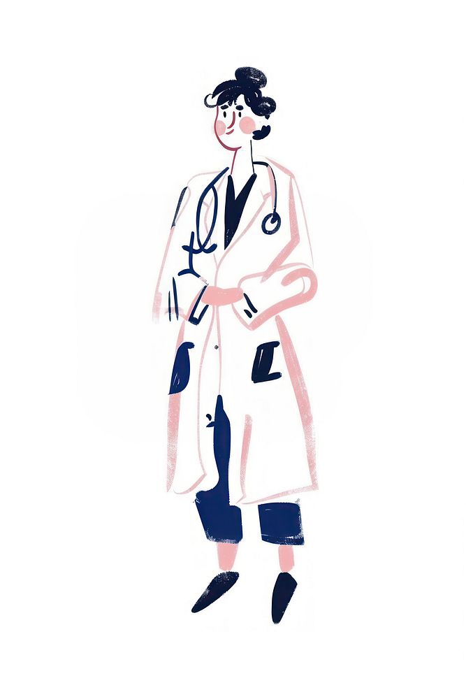 Doctor person illustrated clothing.