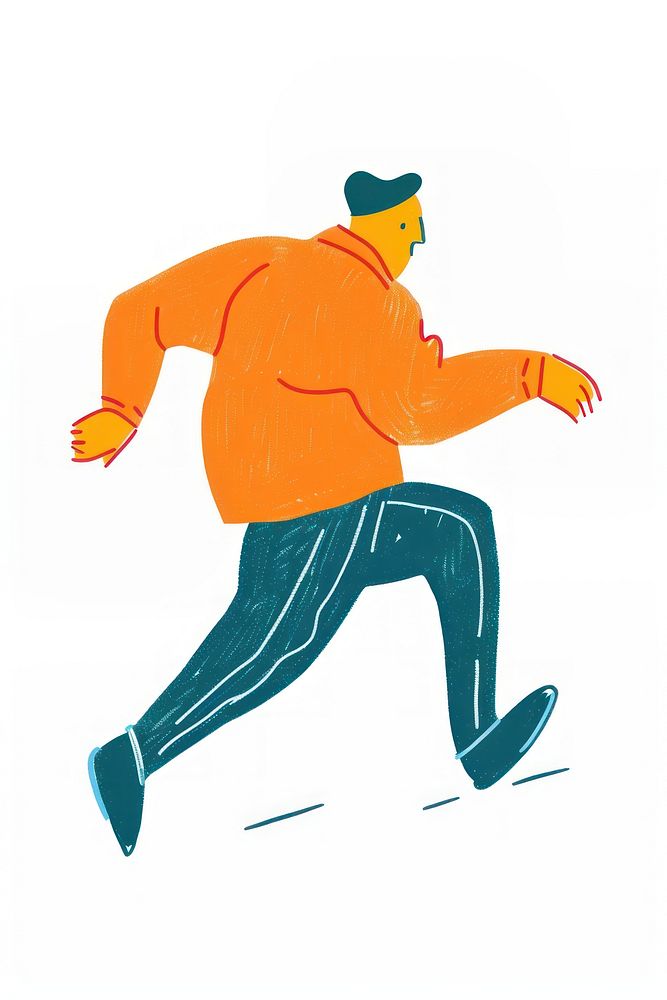Runner person illustrated clothing.