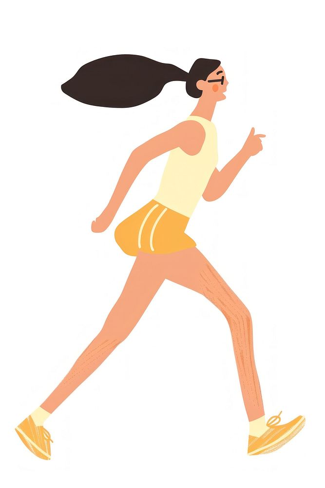 Woman is a runner person walking cartoon.