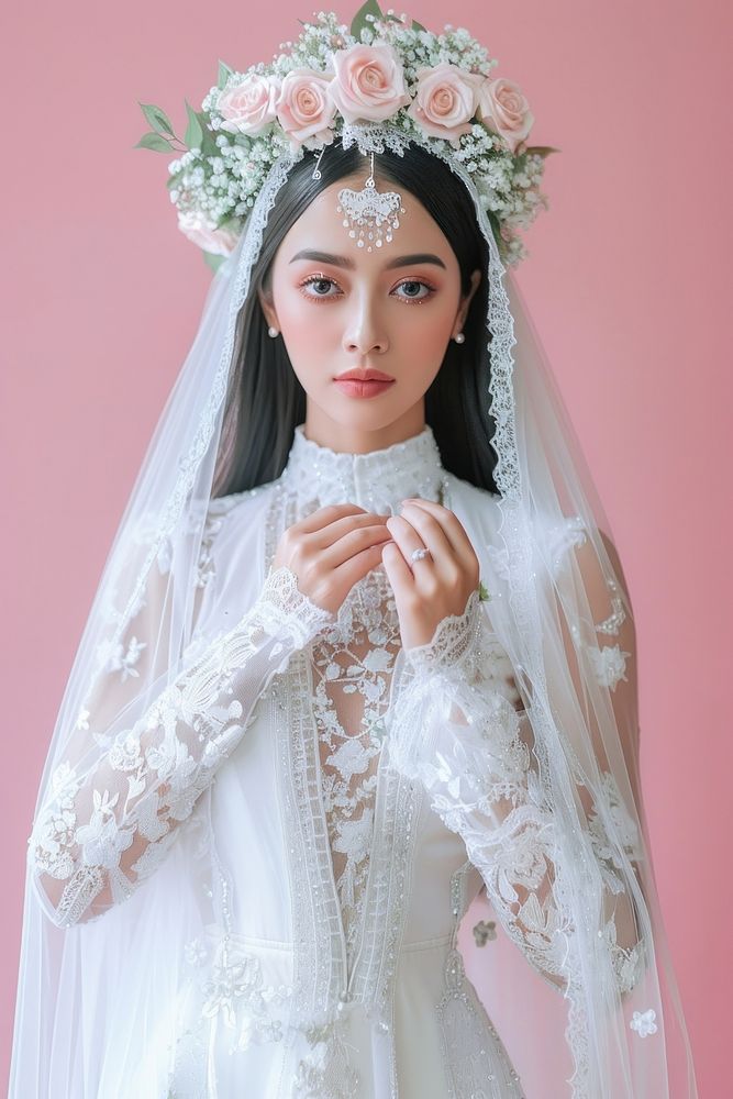 Thai women wedding dress clothing.