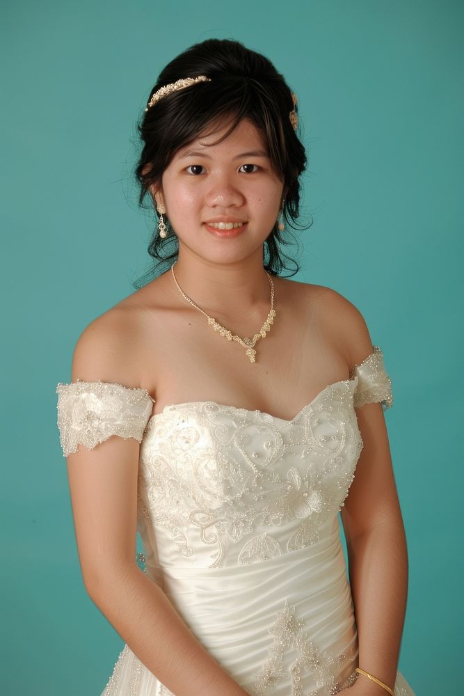 Thai women portrait wedding dress.