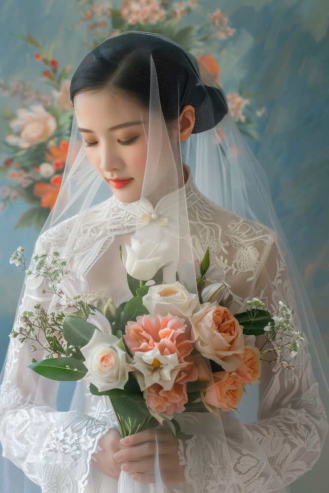 Vietnamese women wedding dress clothing.