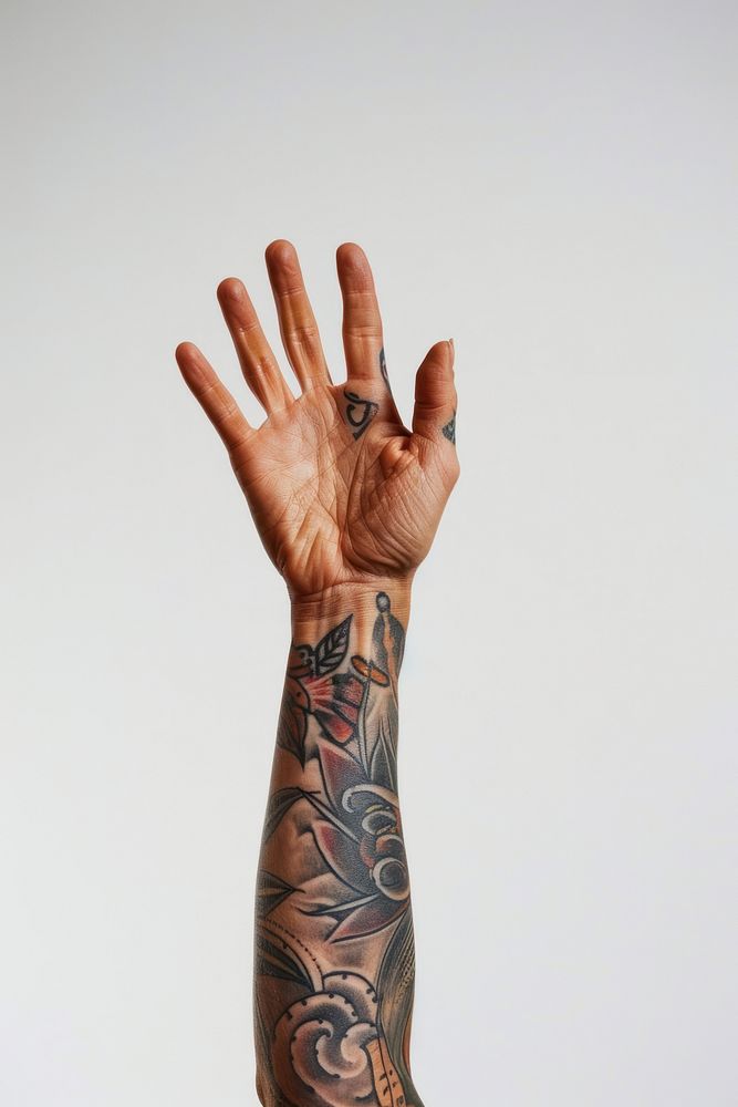 Tattooed hand person finger human.
