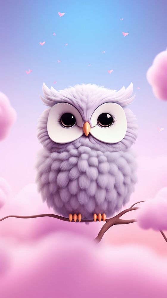 Owl dreamy wallpaper cartoon outdoors animal.