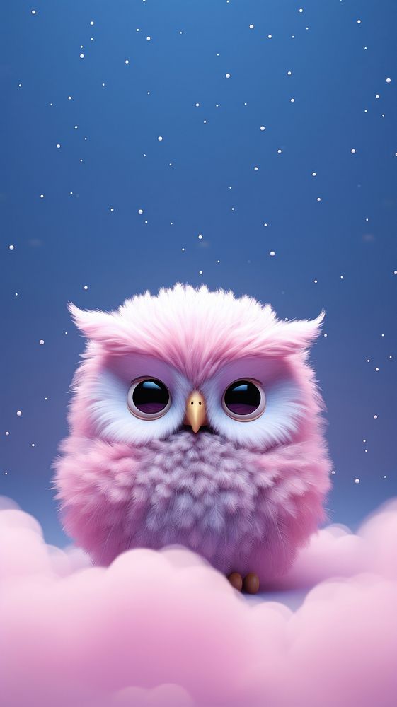 Owl dreamy wallpaper cartoon animal bird.