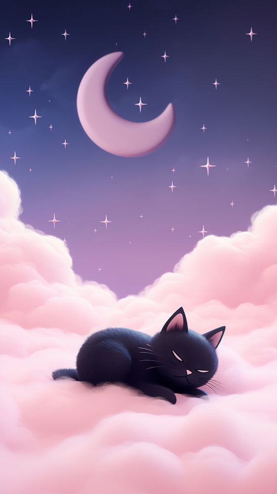 Black cat dreamy wallpaper transportation astronomy outdoors.