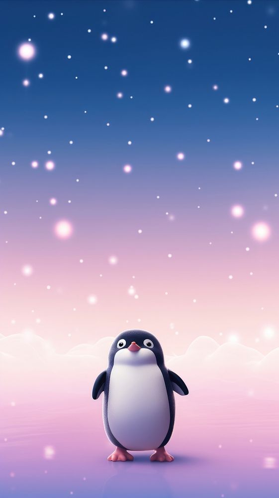 Penguin dreamy wallpaper astronomy outdoors animal.