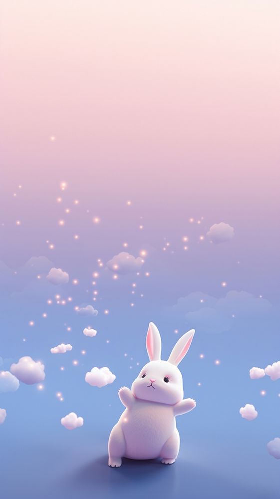 Rabbit jumping dreamy wallpaper cartoon animal mammal.