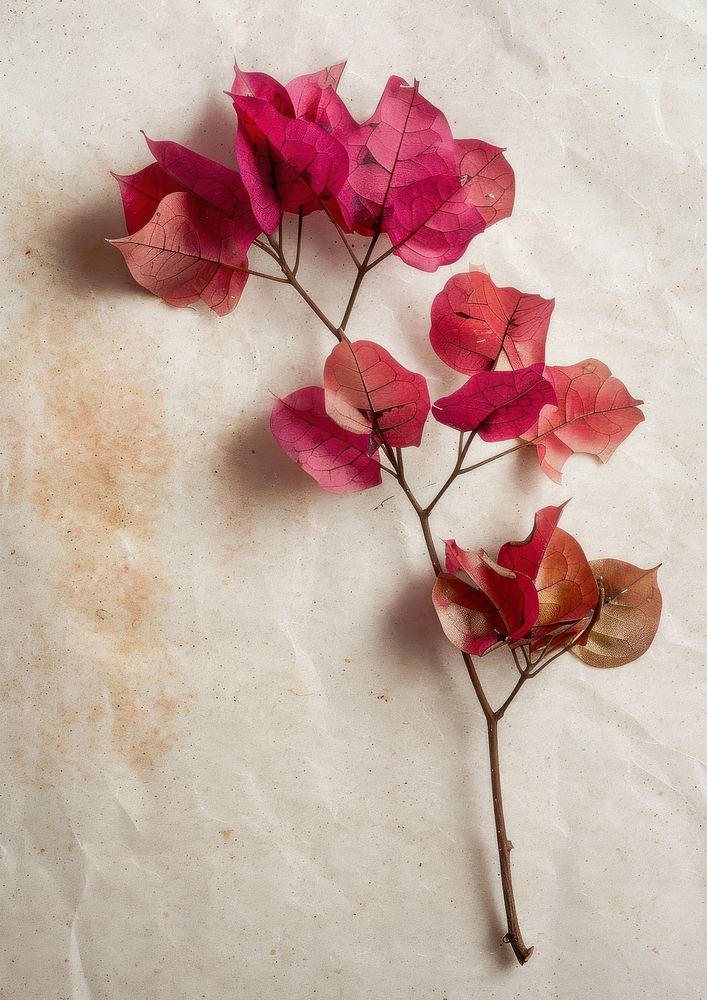 Real Pressed a single bougainvillea flower blossom plant.