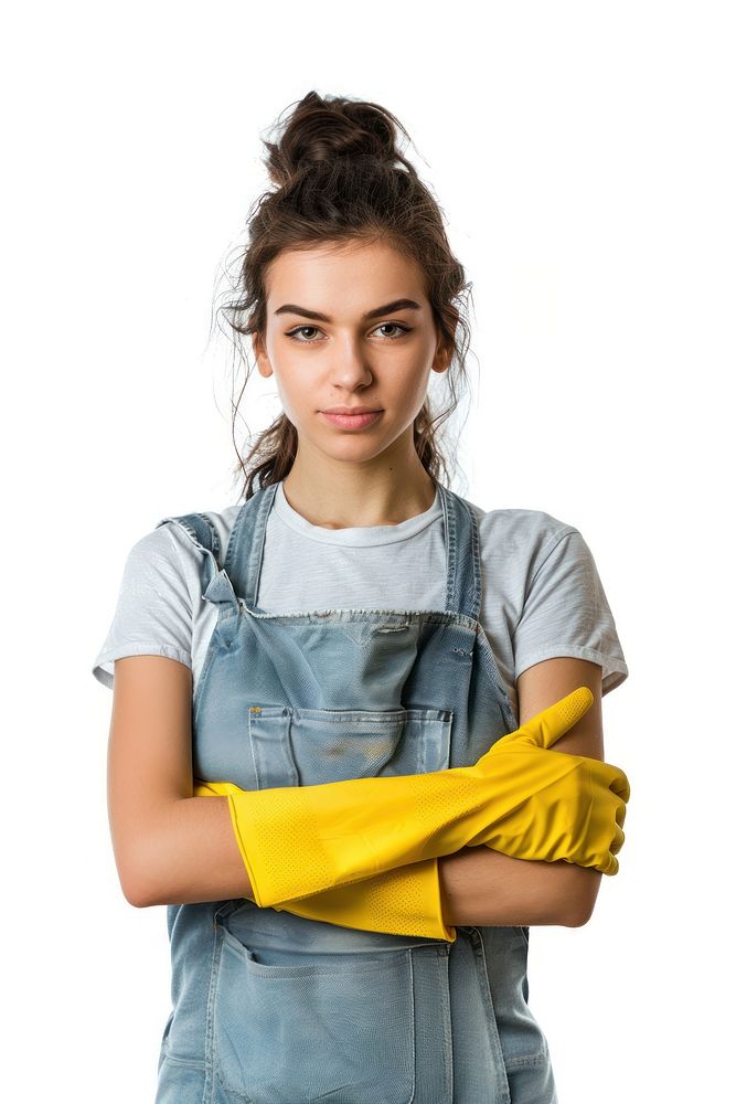 Women cleaner cleaning clothing apparel.