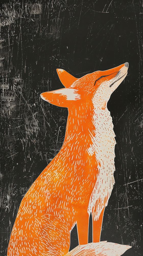 Fox painting wildlife animal.