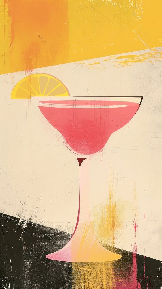 Cocktail beverage painting alcohol.