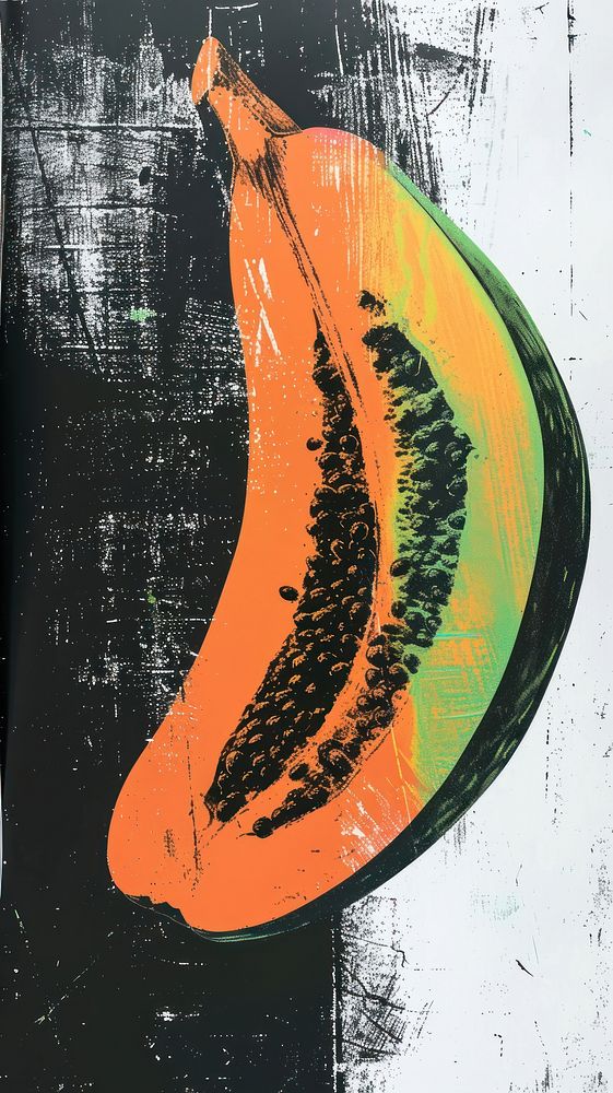 Papaya painting produce banana.