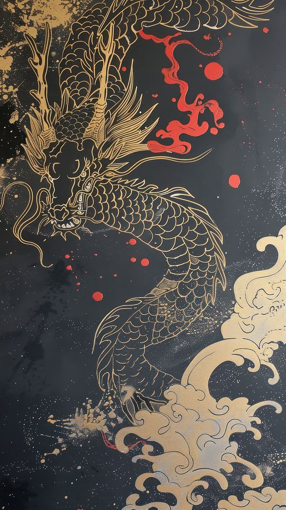 Dragon graphics blackboard painting.