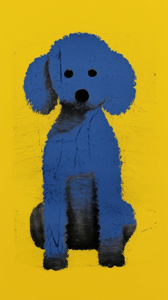 Poodle dog painting animal canine.