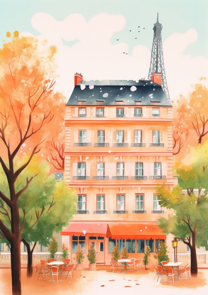 Paris architecture neighborhood painting.