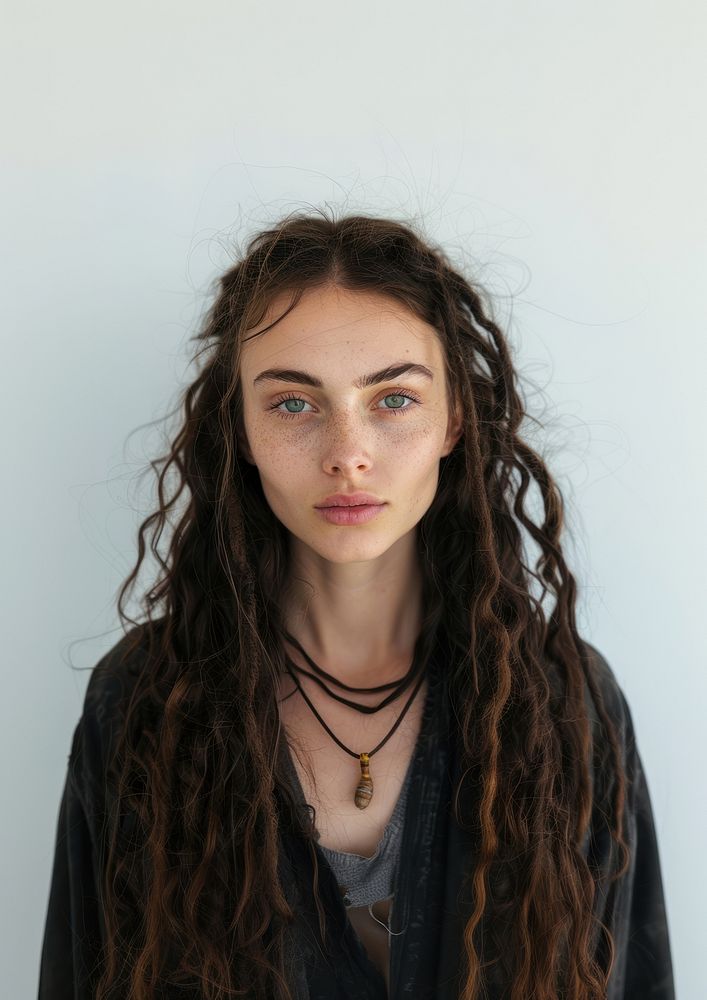 Hippy women photo face hair.