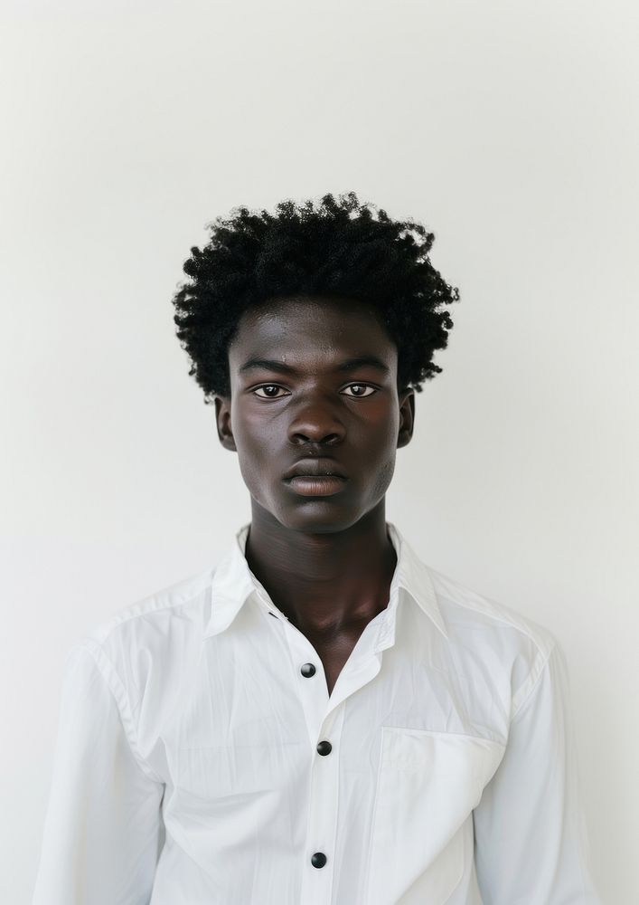 Young black worker photo face hair.