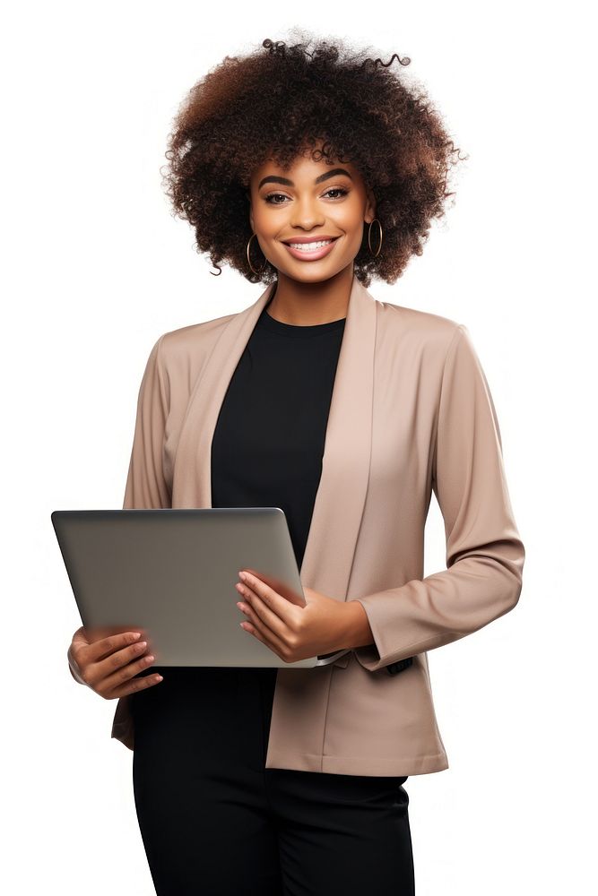 Young black business woman photo photography electronics.