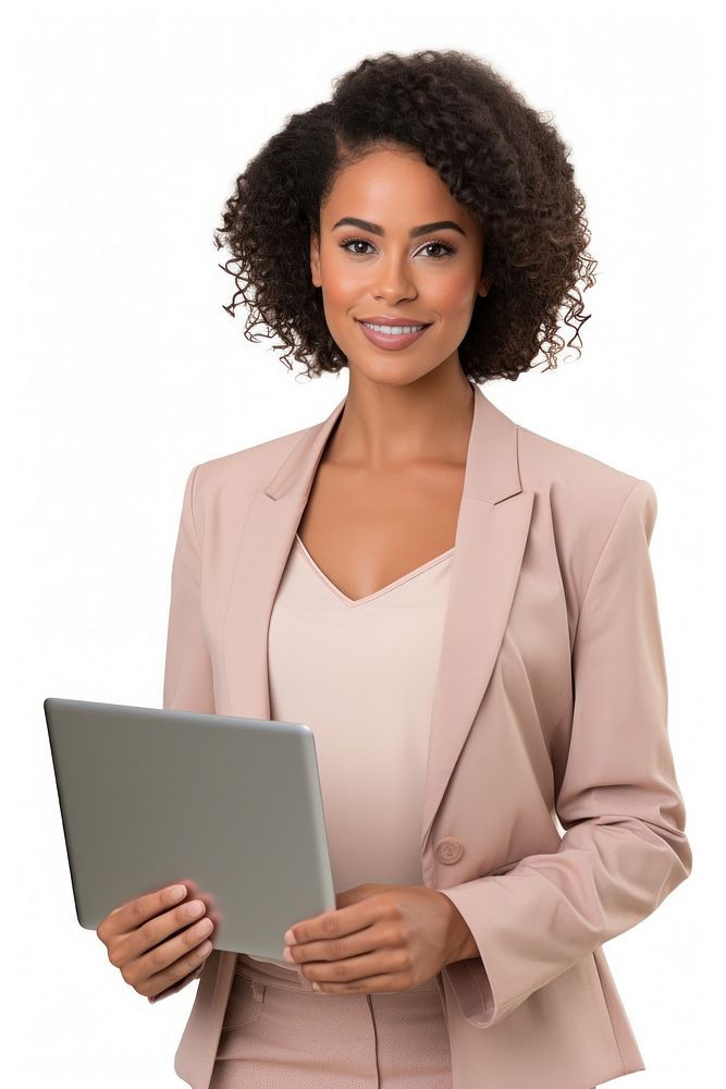 Young black business woman laptop photo electronics.