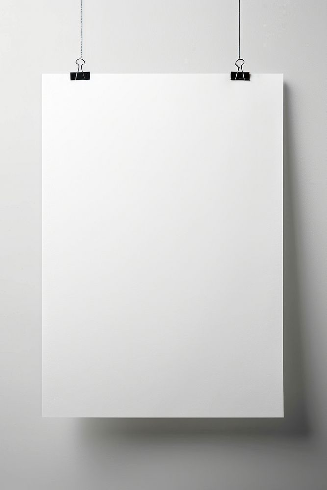 Hanging blank white poster