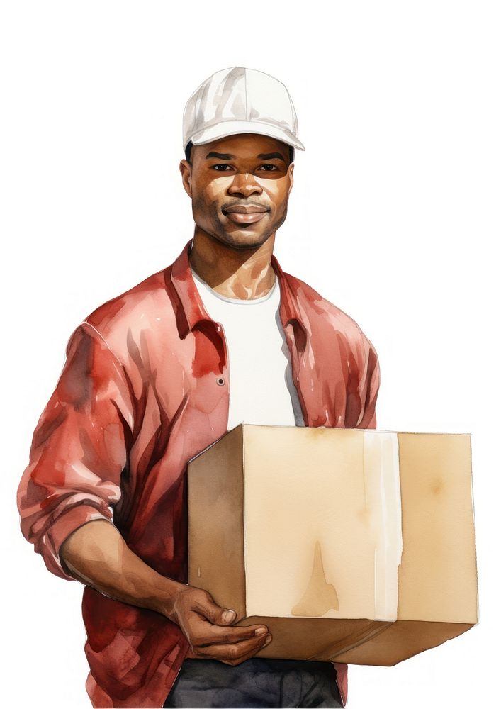 African american farmer person box cardboard.