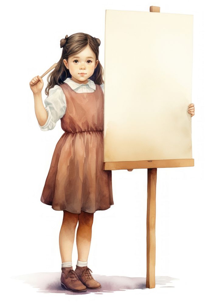 Girl holding notice board portrait photography clothing.