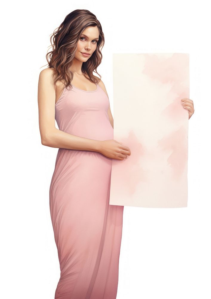 Pregnant woman holding blank notice board portrait photography clothing.